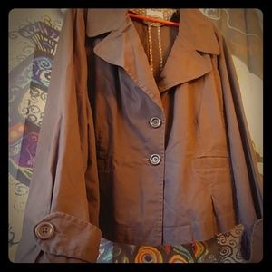 NWOT Cotton Chocolate Brown 26/28W Jacket